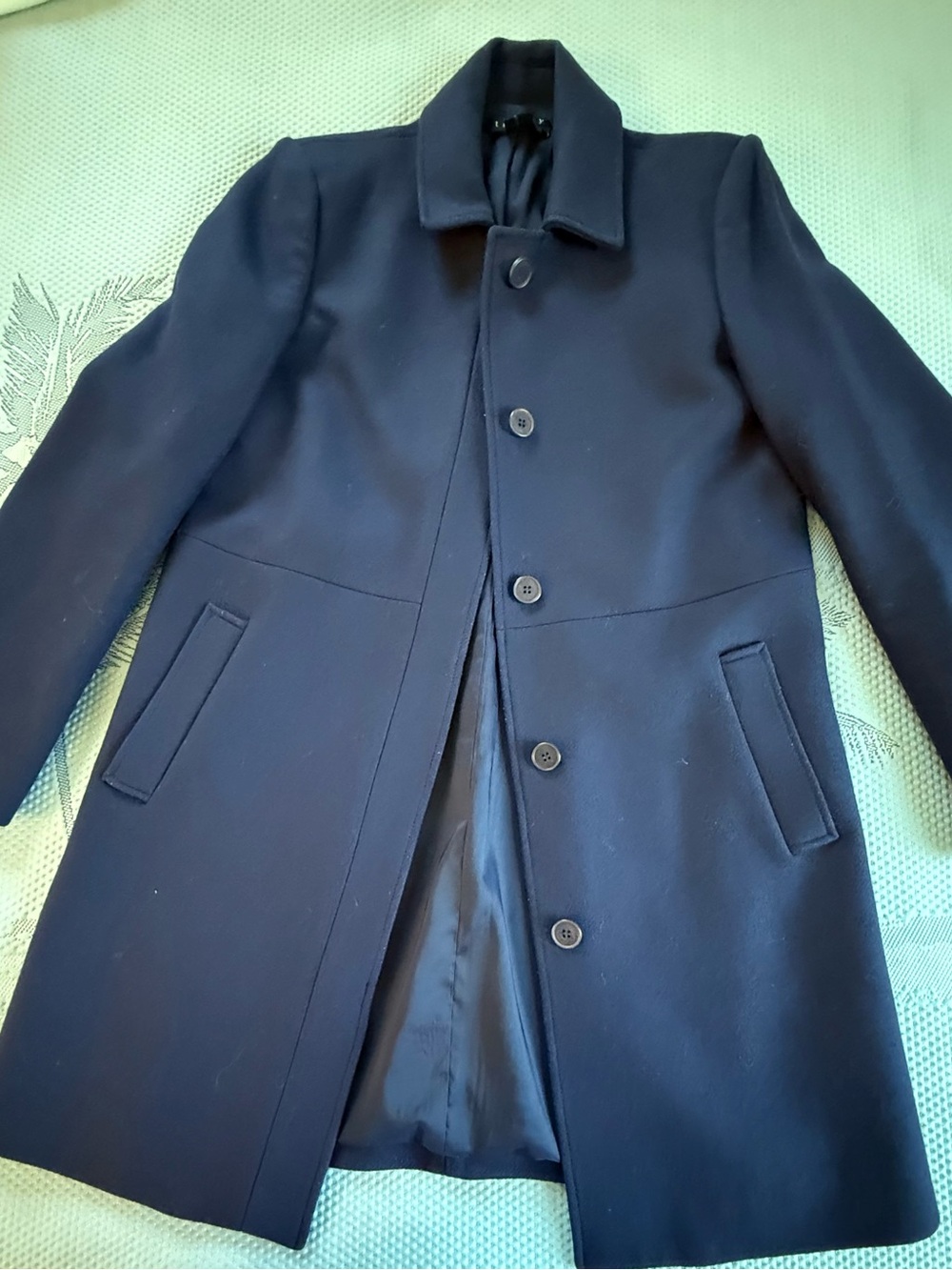 Theory Navy Blue Wool Coat